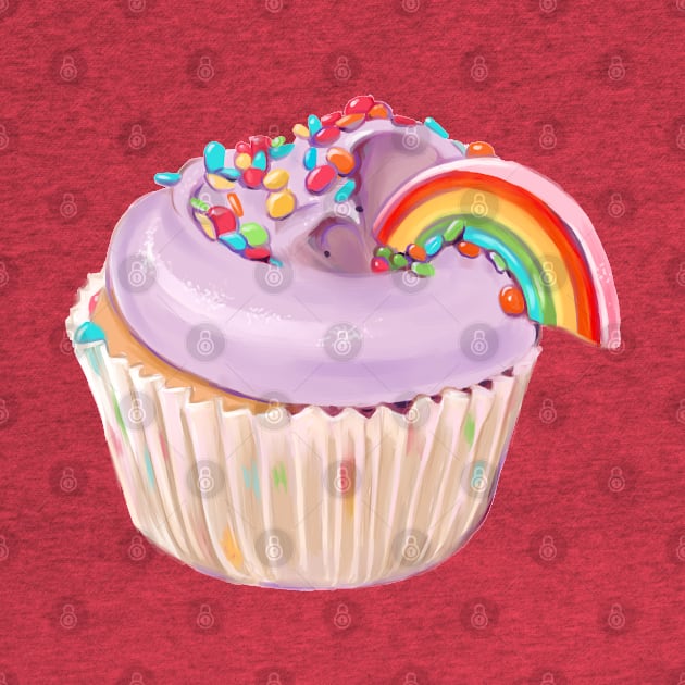 Pink Pastel Rainbow Cupcake by artbysavi